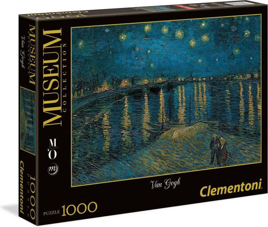 Clementoni Puzzel 1000 Stukjes Vincent van Gogh Sterrennacht boven de Rhone Puzzel Voor Volwassenen