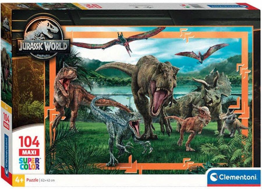 Clementoni Puzzel 104 Stukjes Maxi Jurassic World Kinderpuzzels 4-6 jaar 23770