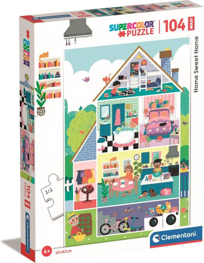 Clementoni Puzzel 104 Stukjes Maxi Noli Home Sweet Home Kinderpuzzels 4-6 jaar 23775