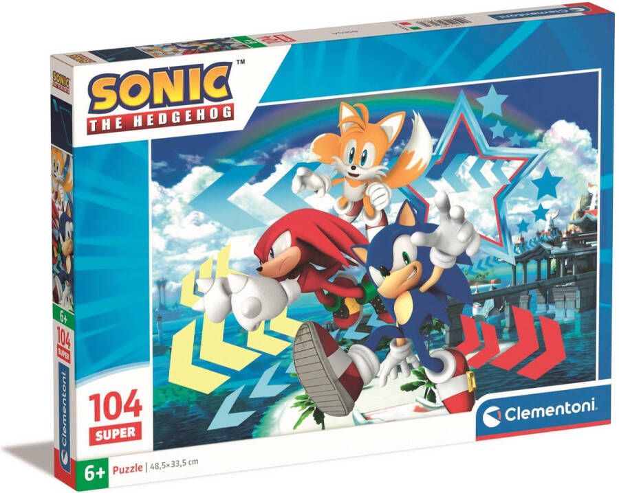 Clementoni Puzzel 104 Stukjes Super Sonic Kinderpuzzels 6-8 jaar 27267