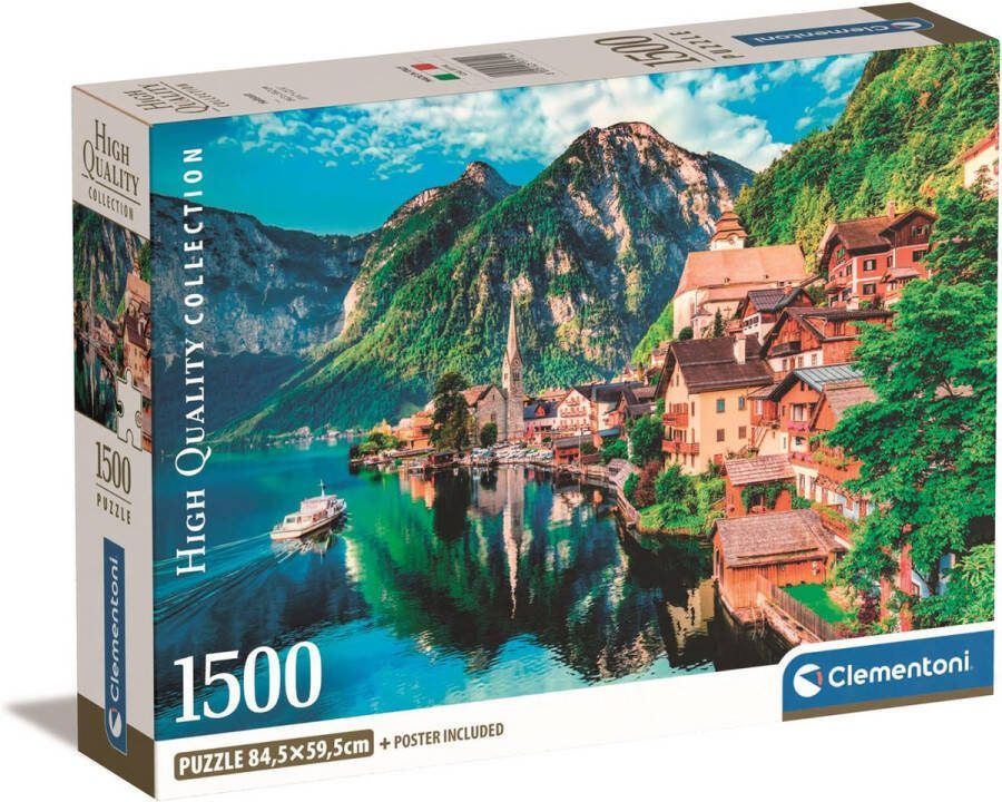 Clementoni Puzzel 1500 Stukjes Compacte doos Hallstadt Puzzel Voor Volwassenen