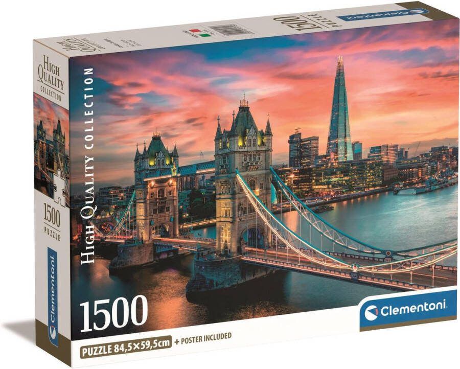 Clementoni Puzzel 1500 Stukjes Compacte doos Londen Puzzel voor volwassenen