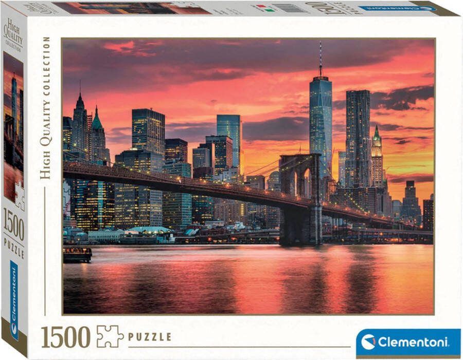 Clementoni Puzzel 1500 Stukjes High Quality Collection East River At Dusk Puzzel Voor Volwassenen en Kinderen 14-99 jaar 31693