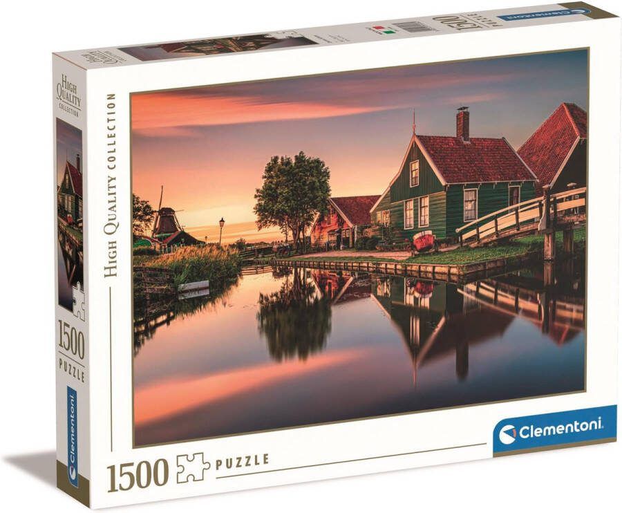 Clementoni Puzzel 1500 Stukjes High Quality Collection Zaanse Schans Puzzel Voor Volwassenen en Kinderen 14-99 jaar 31696