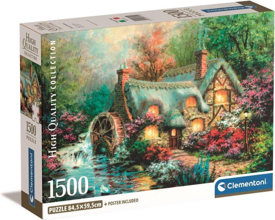 Clementoni Puzzel 1500 Stukjes Huis in bos Compacte doos Puzzel Voor Volwassenen