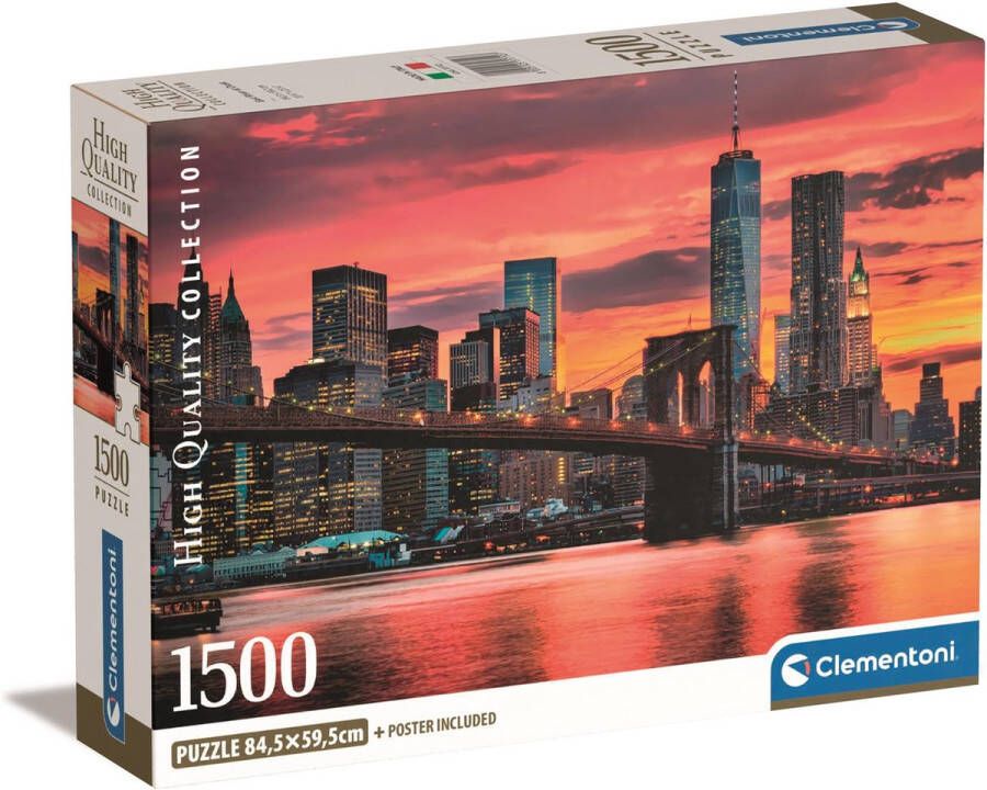 Clementoni Puzzel 1500 Stukjes Skyline Compacte doos Puzzel Voor Volwassenen