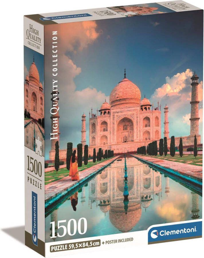 Clementoni Puzzel 1500 Stukjes Taj Mahal Compacte doos Puzzel Voor Volwassenen