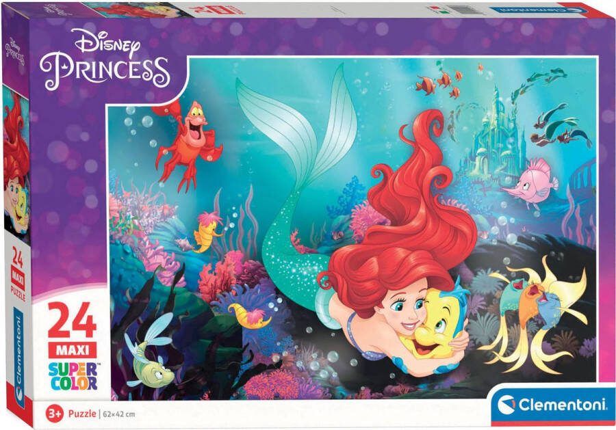 Clementoni Puzzel 24 Stukjes Maxi Little Mermaid Kinderpuzzels 3-5 jaar 24243