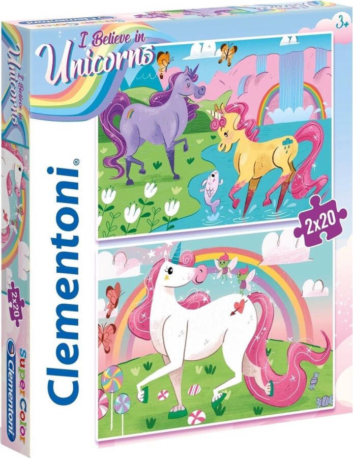 Clementoni legpuzzel Unicorns 20 stukjes 2 stuks