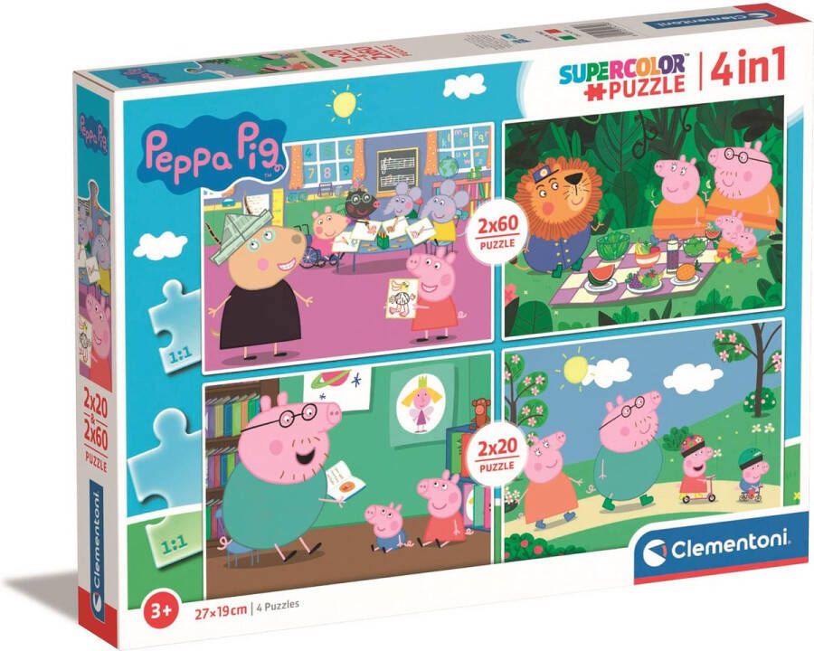 Clementoni Puzzel 2X20+2X60 Stukjes Peppa Pig Kinderpuzzels 3-5 jaar 24799