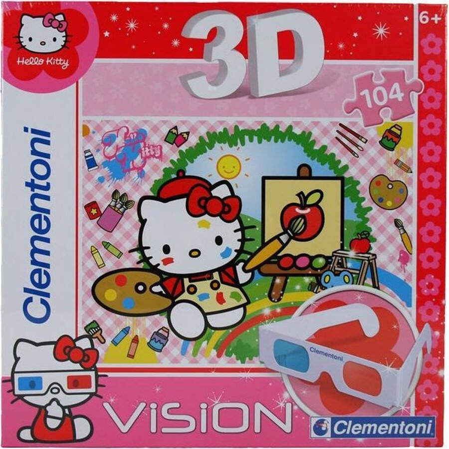 Clementoni PUZZEL 3D VISION HELLO KITTY 104 DELIG