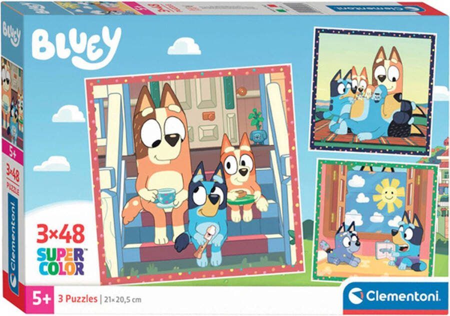 Clementoni Puzzel 3x48 Stukjes Bluey Kinderpuzzel Vanaf 5 jaar