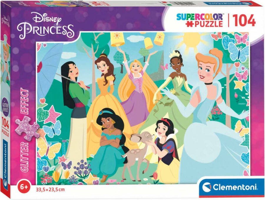 Clementoni Puzzel Disney Prinses Glitter Effect 104 stukjes
