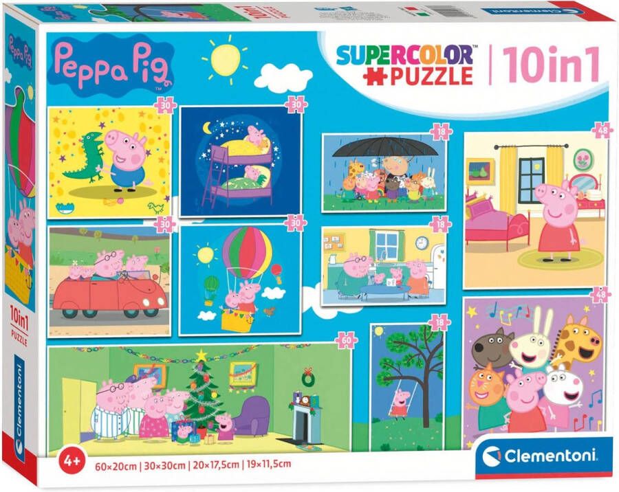 Clementoni puzzels peppa pig 10 in 1 peppa kind