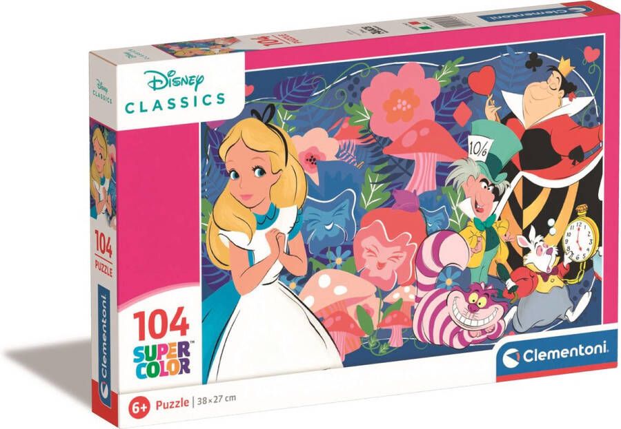 Clementoni Puzzel 104 Stukjes Disney Classics Alice Kinderpuzzels 6-8 jaar 25748