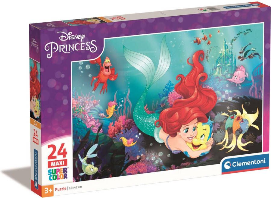 Clementoni Puzzel 24 Stukjes Maxi Little Mermaid Kinderpuzzels 3-5 jaar 24243