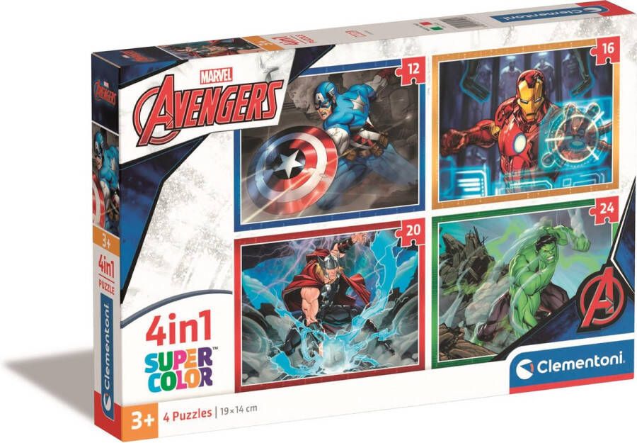 Clementoni Marvel Avengers Puzzel 4-in-1 puzzel Kinderpuzzel Vanaf 3 jaar