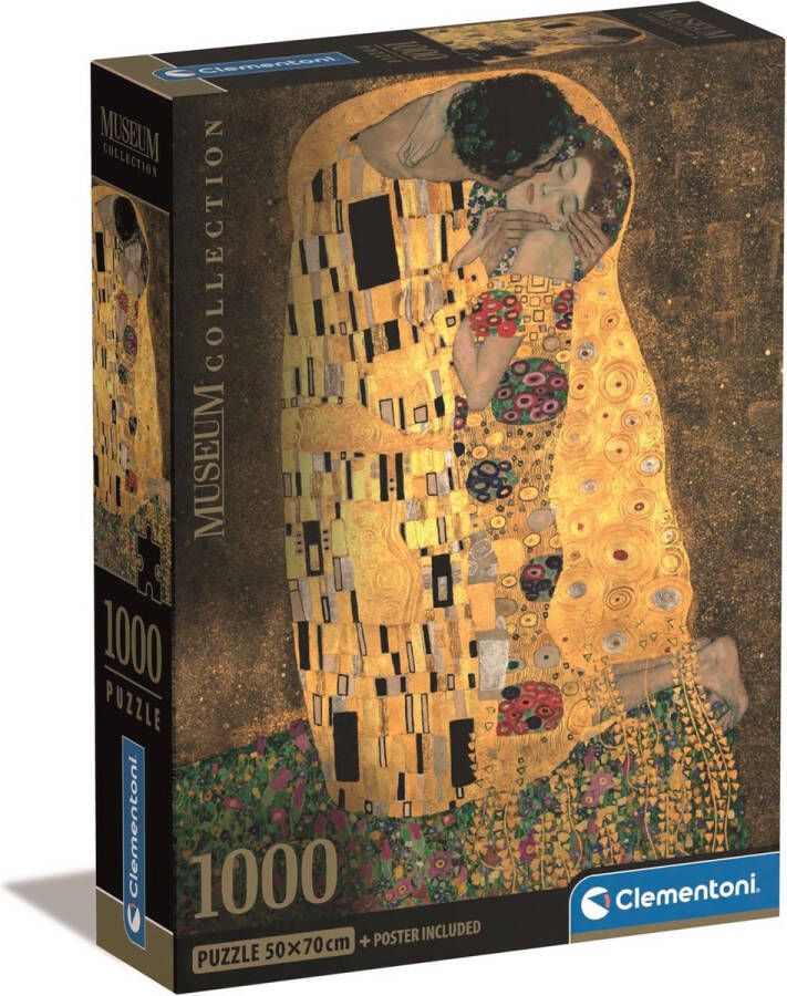 Clementoni Puzzels voor volwassenen High Quality Collection Klimt Il Bacio Museum Puzzel 1000 Stukjes 14-99 jaar 39790 COMPACT BOX