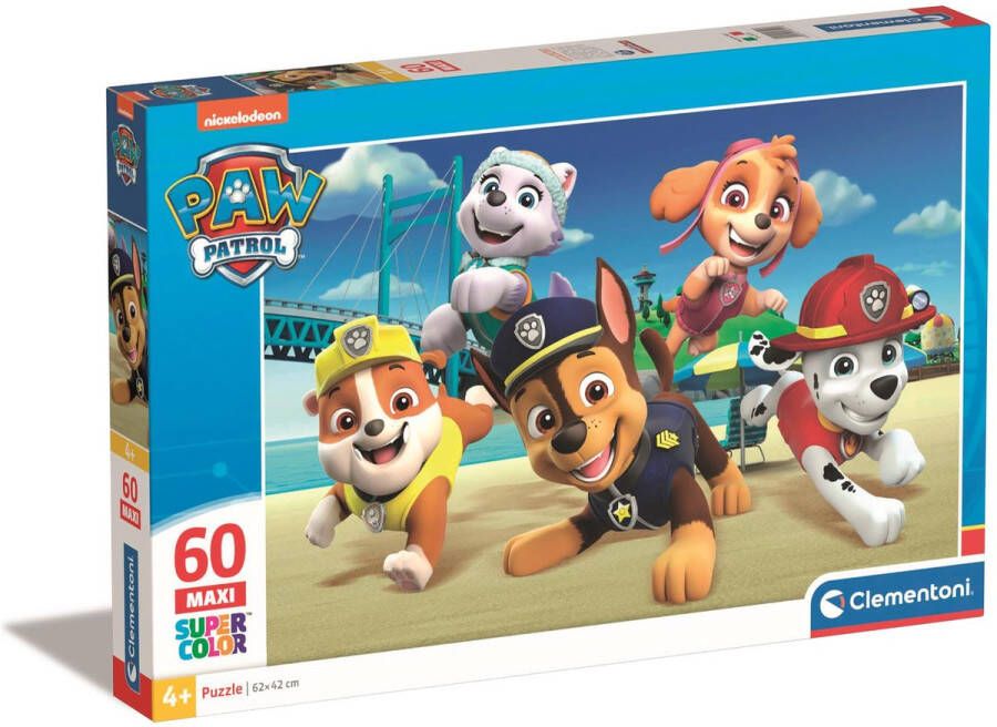 Clementoni Puzzel 60 Stukjes Maxi Paw Patrol Kinderpuzzels 4-6 jaar 26591