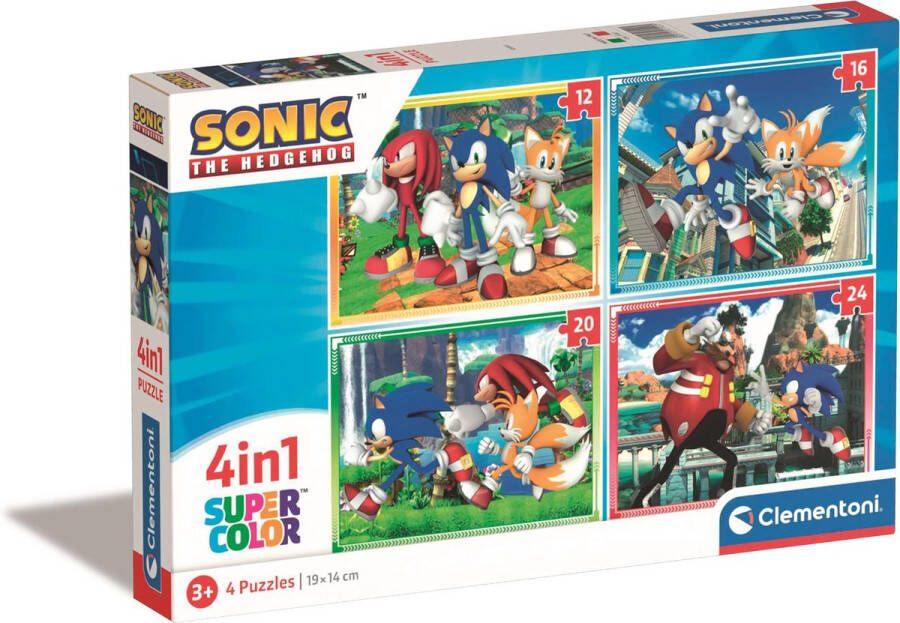 Clementoni Sonic Puzzel Kinderpuzzel 4-in-1 puzzel Vanaf 3 jaar