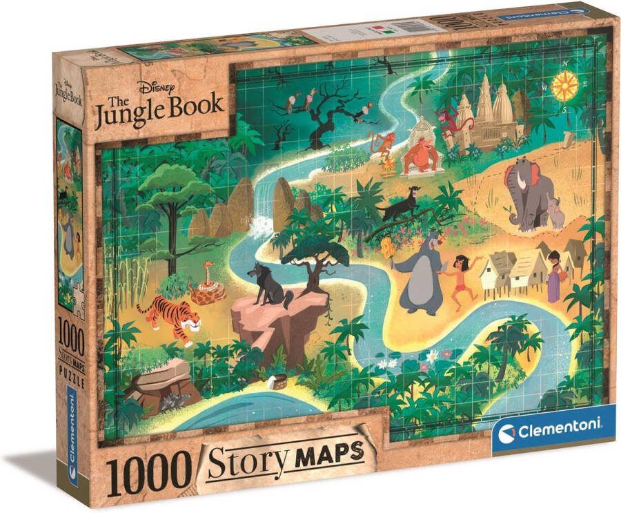 Clementoni PZL 1000 DISNEY STORY MAPS JUNGLE BOOK