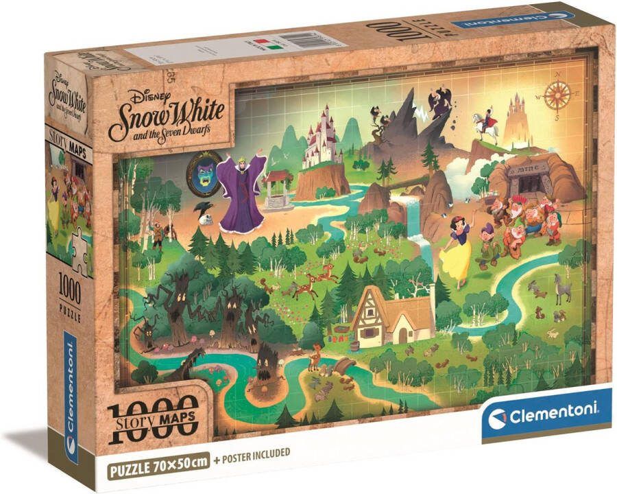 Clementoni PZL 1000 DISNEY STORY MAPS valutare IN biancaneve compact