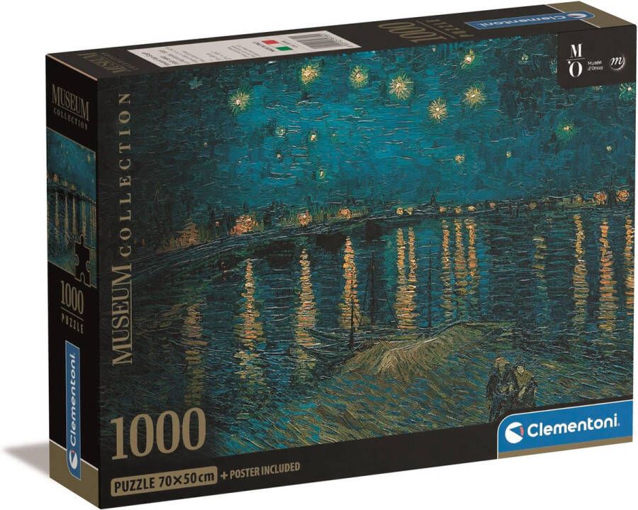 Clementoni Puzzels voor volwassenen Van Gogh Starry Night Museum Puzzel 1000 Stukjes 14-99 jaar 39789 COMPACT BOX