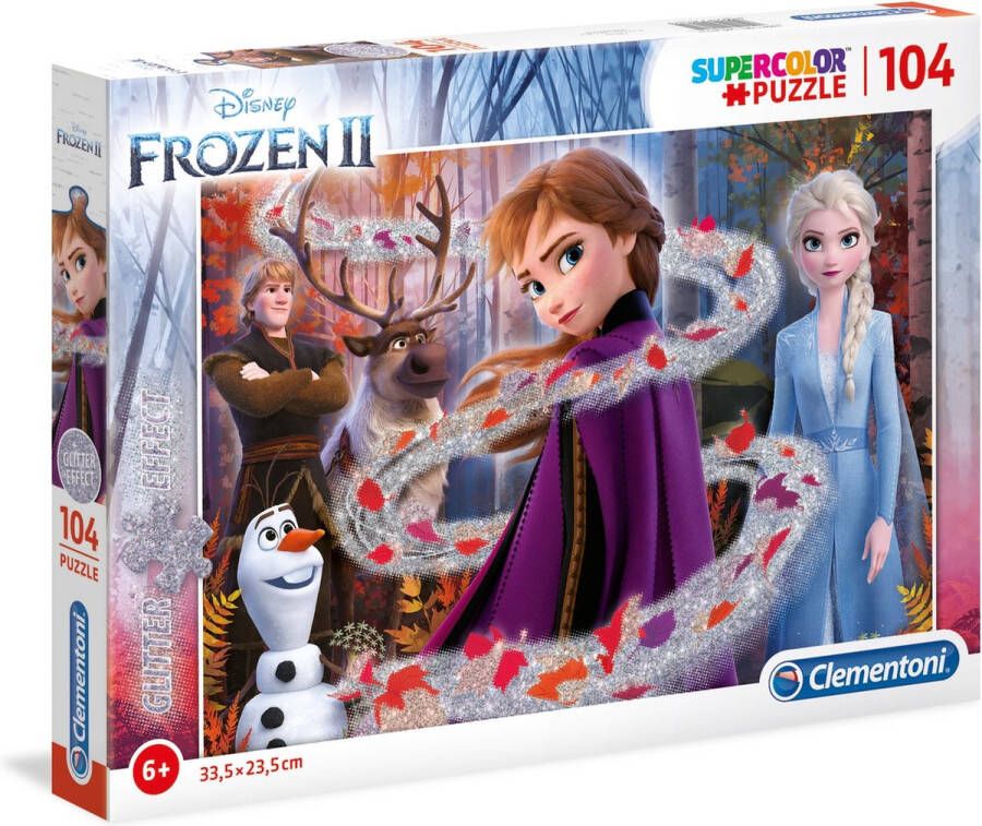 Clementoni Puzzel 104 Stukjes Glitter Frozen 2 Kinderpuzzels 6-8 jaar 20162