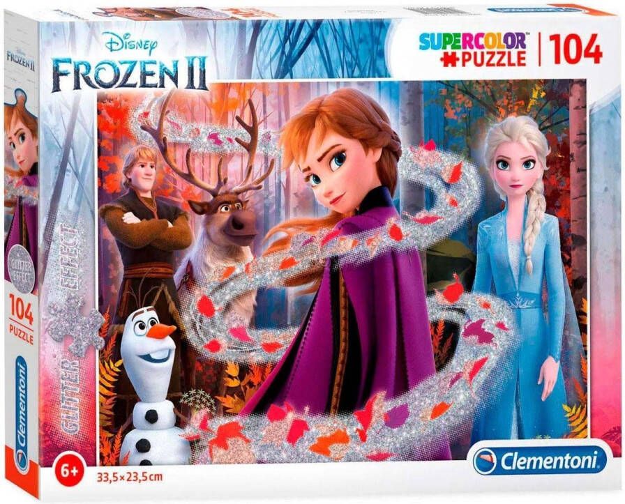Clementoni Puzzel 104 Stukjes Glitter Frozen 2 Kinderpuzzels 6-8 jaar 20162
