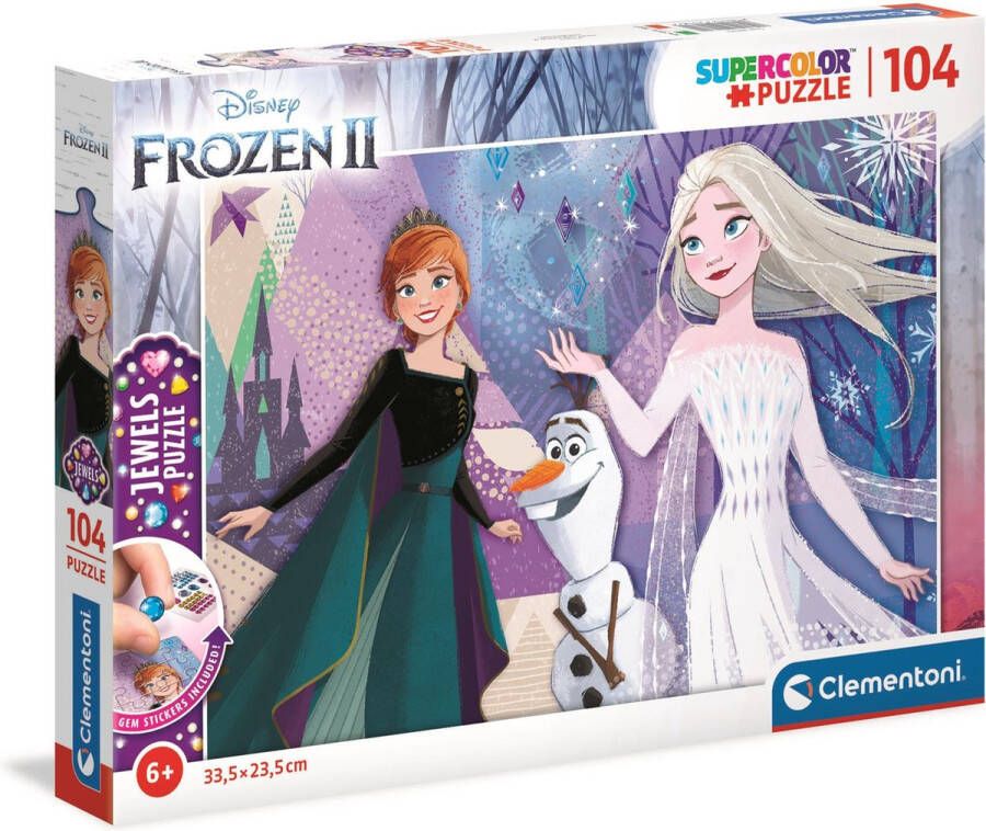 Clementoni Puzzel 104 Stukjes Jewels Frozen 2 Kinderpuzzels 6-8 jaar 20182