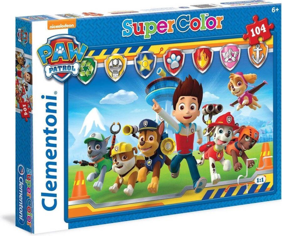 Clementoni legpuzzel Paw Patrol 104 stukjes 48 5 x 33 5 cm