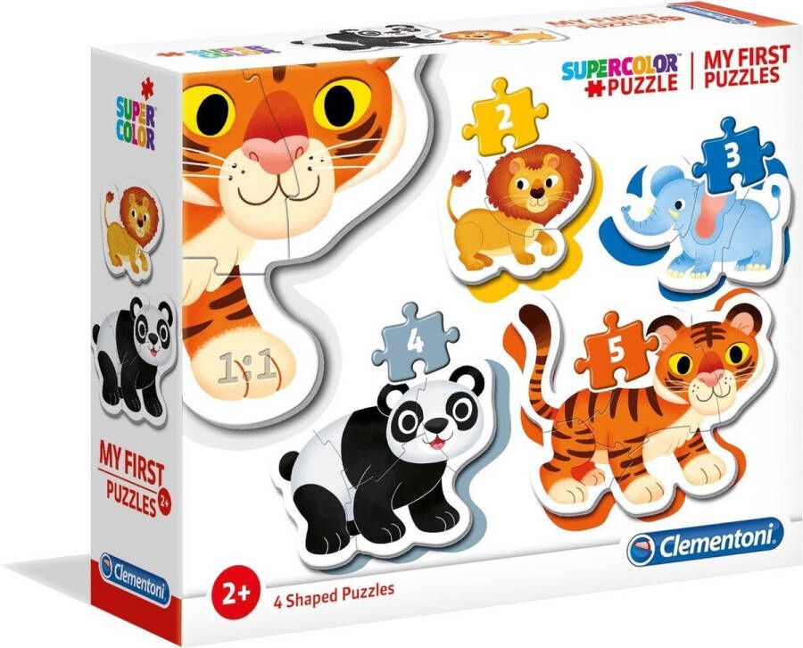 Clementoni legpuzzel My First Puzzle wilde dieren 2+3+4+5 stukjes 4 stuks