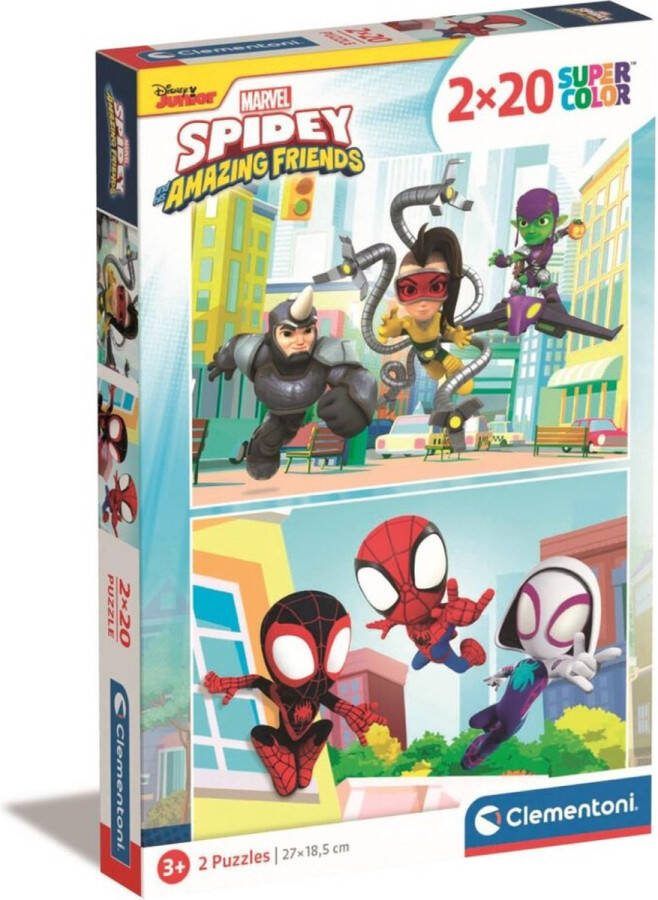 Clementoni Marvel Spidey en Zijn Geweldige Vrienden Set van 2 puzzels 2x20 Stukjes