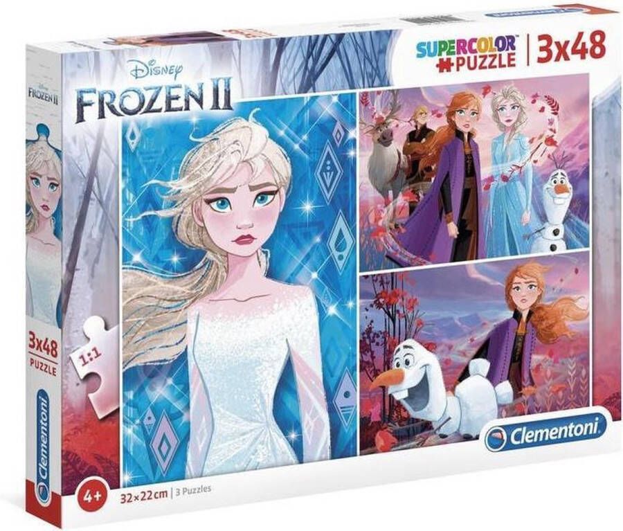 Clementoni Kinderpuzzels Frozen 3 Puzzels van 48 Stukjes Puzzel 4+ jaar 25240