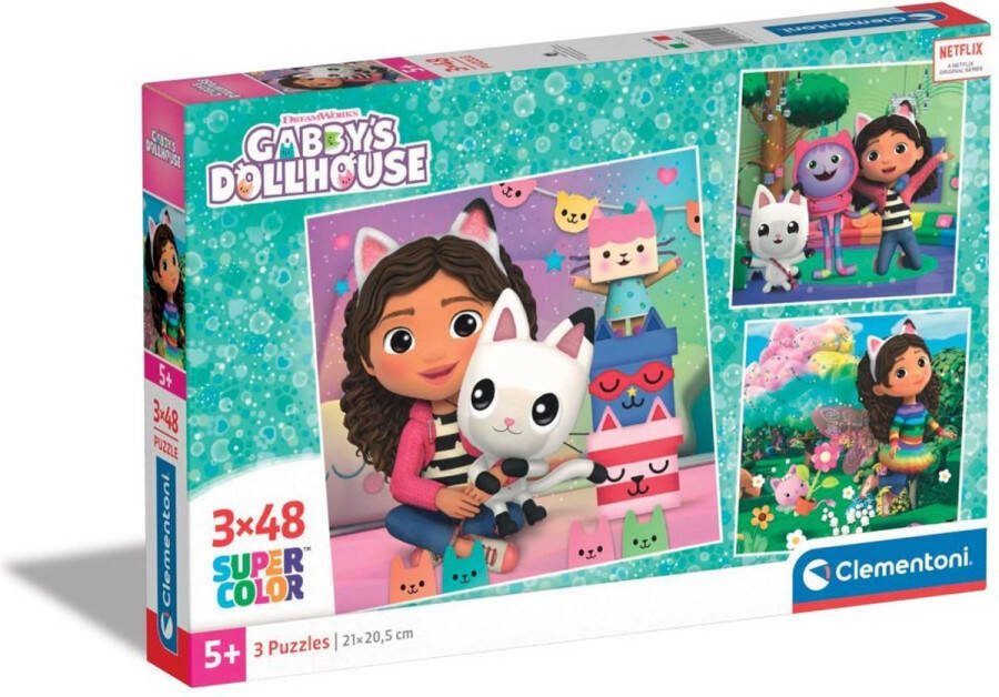 Clementoni PZL 3X48 SQUARE GABBY'S DOLLHOUSE