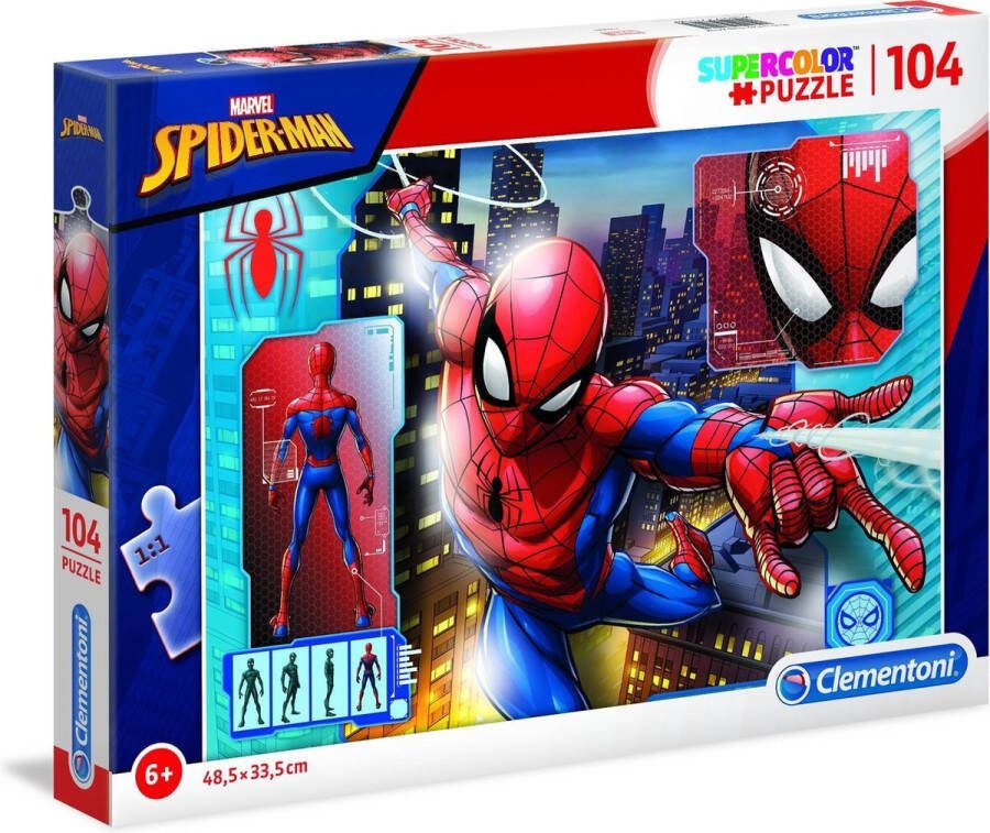 Clementoni supercolor Spider-Man legpuzzel 104 stukjes