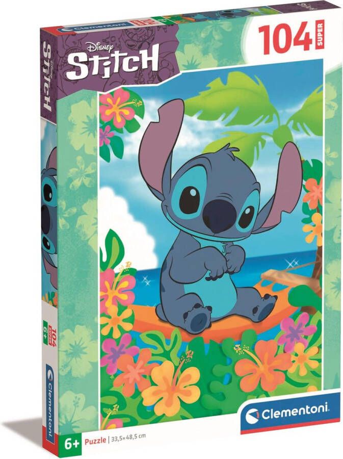 Clementoni Supercolor Disney Stitch Puzzel – Kinderpuzzel Voor Kinderen Vanaf 6 jaar- 104 stukjes – Legpuzzel