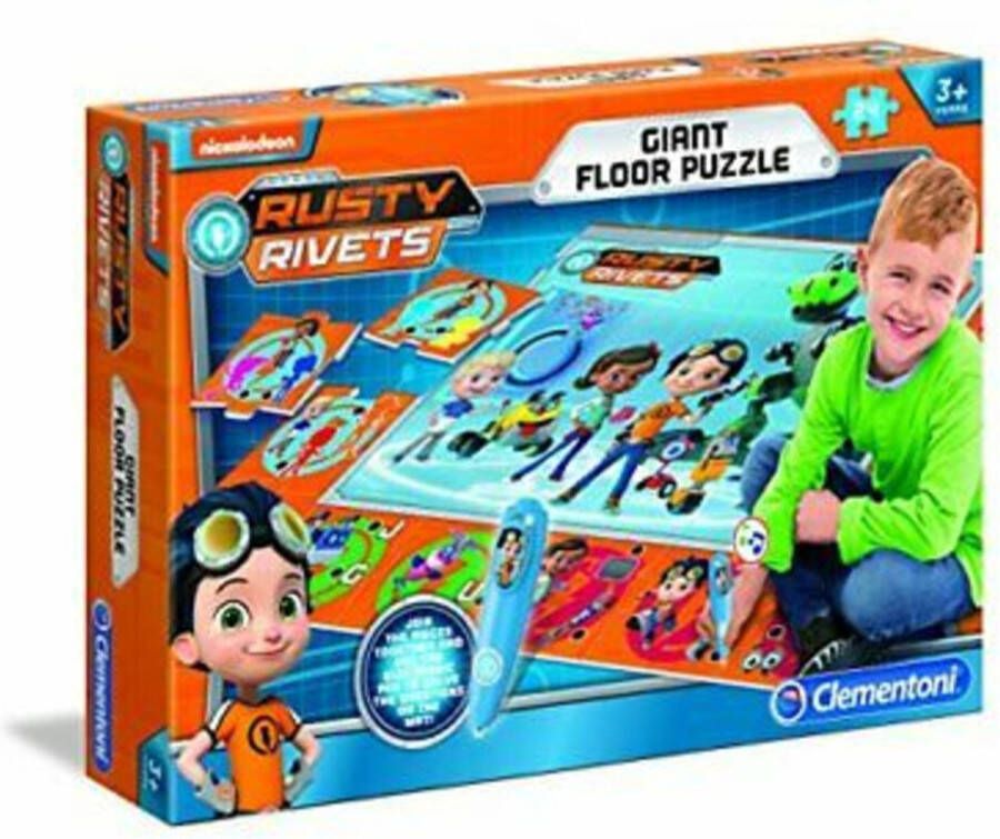 Megamoviestore Rusty Rivets Grote vloerpuzzel met electrische pen 24 grote stukken met opdrachten 8005125615933