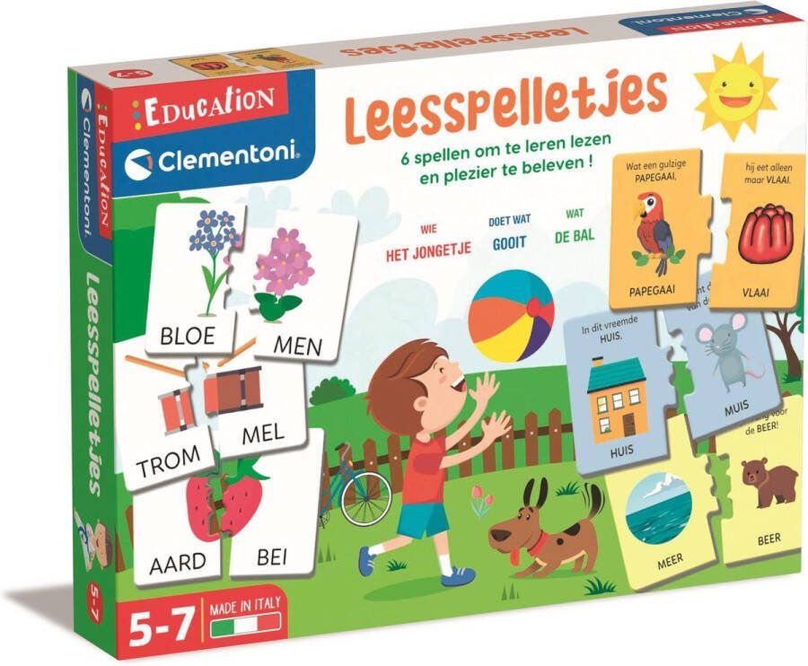 Clementoni Spelend Leren Leesspelletjes 6 Verschillende Spellen Leren Lezen 4 6 jaar
