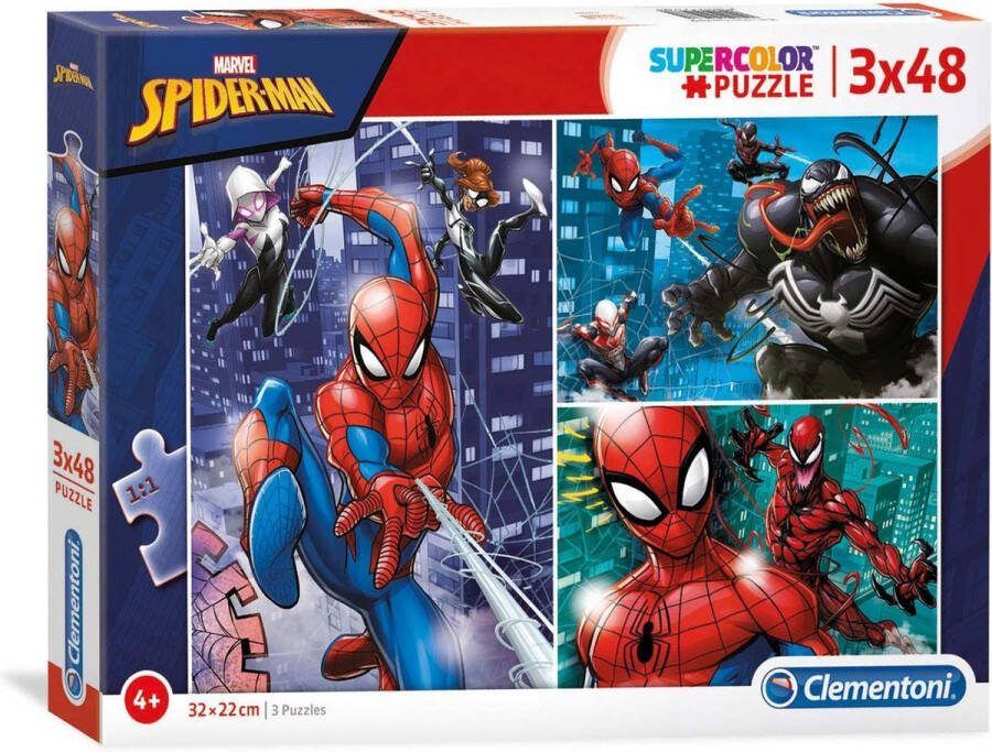 Clementoni Spider-Man Puzzel Puzzle 3 Puzzles In 1 3 x 48 Vanaf 4 Jaar Spiderman