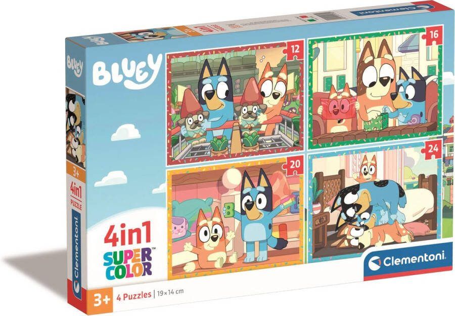 Clementoni Supercolor – Bluey Legpuzzel – 4-in-1 Kinderpuzzel – 3+ Jaar