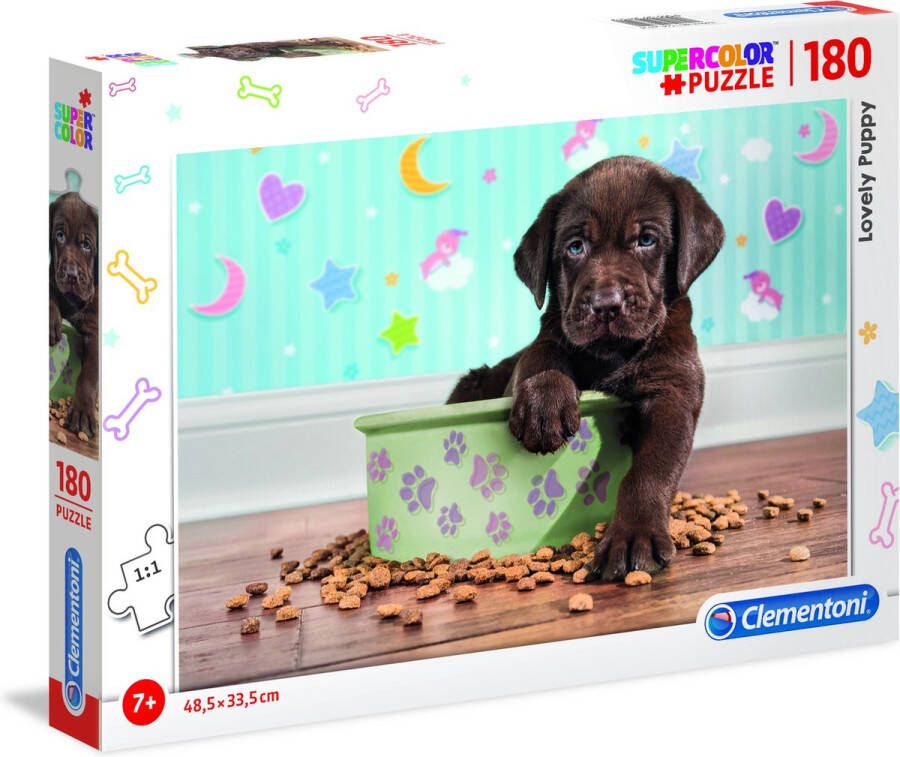 Clementoni supercolor puppy legpuzzel 180 stukjes