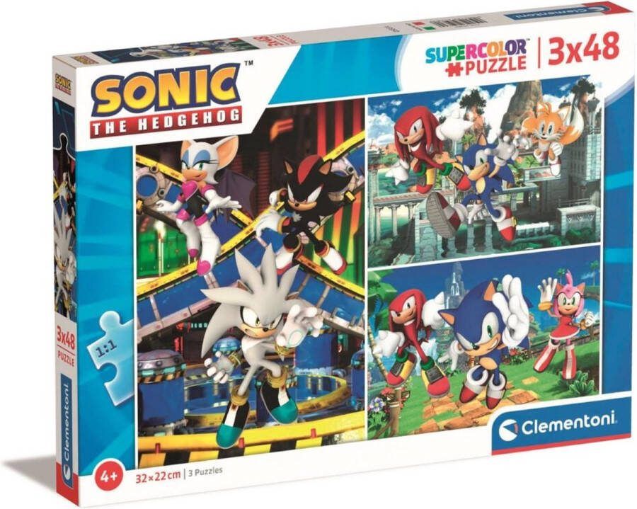 Clementoni Supercolor Puzzel Sonic 3X48 Stukjes