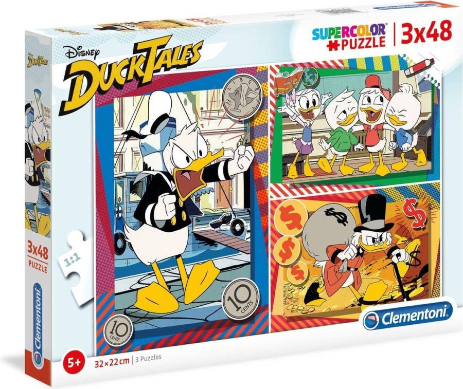 Clementoni Superkleur puzzels Disney Duck Tales 3x48 stukjes