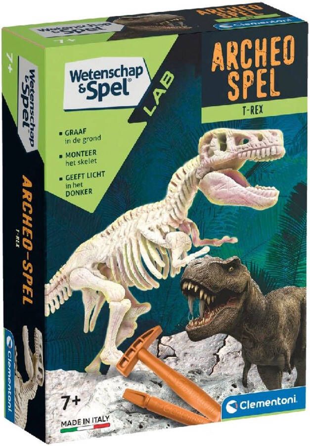 Clementoni Wetenschap & Spel Archeospel T-rex Experimenteerdoos Archeologie speelgoed Opgravingsset