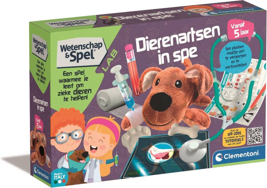 Clementoni Wetenschap & Spel Dierenartsen in Spe Educatief Speelgoed Experimenteerdoos Vanaf 5 jaar