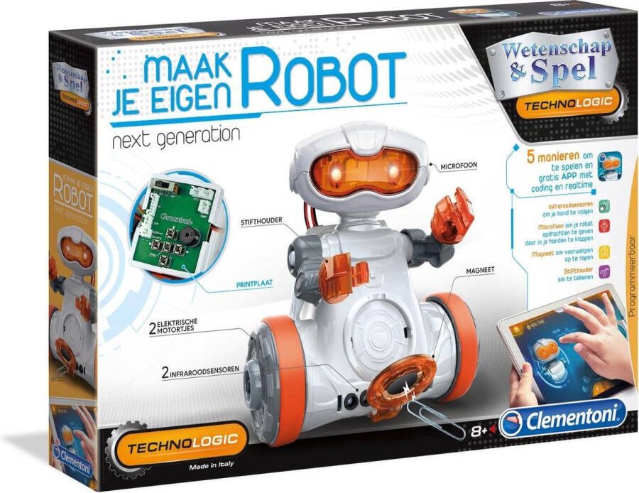Clementoni Wetenschap & Spel Mijn Robot Speelgoedrobot 14 delig 8+ jaar 66944