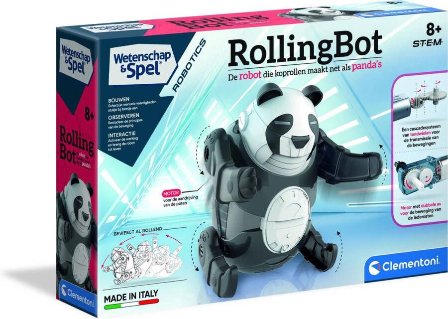 Clementoni Wetenschap & Spel Robotics Rollende Bot STEM kit speelgoedrobot voor kinderen 7-10 jaar 66988