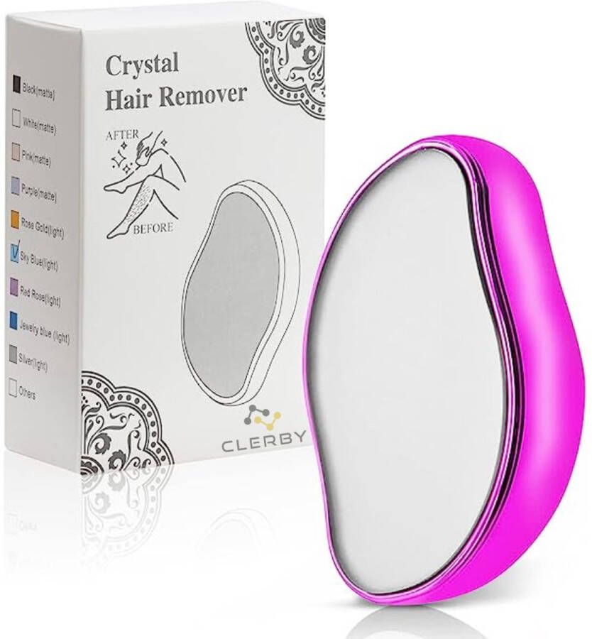 Clerby Crystal Hair Removal Crystal Hair Remover Haarverwijderaar Ontharing Epilator Pad Kristalpad Scrubi Ontharingspad Pijnloos Ontharen Roze