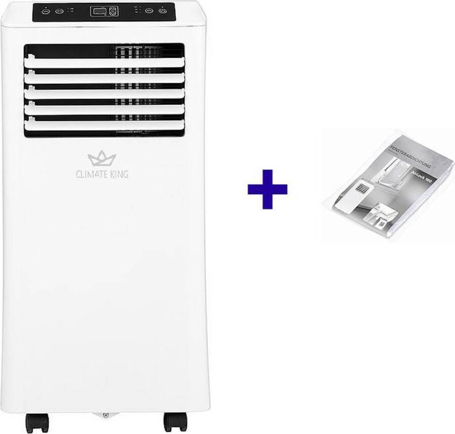 Climate King 9000 BTU [2 6KW] koelen & verwarmen Mobiele airco A011C2 + Airlock